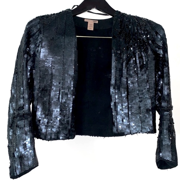 Matt & Shiny sequin formal cropped cardigan top - Picture 7 of 8